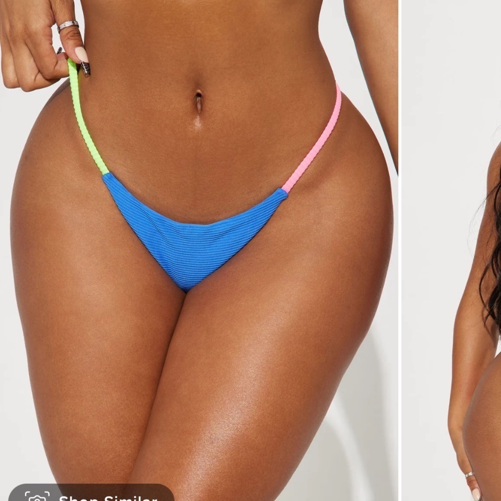 Fashion nova luxe escape side strap bikini bottom